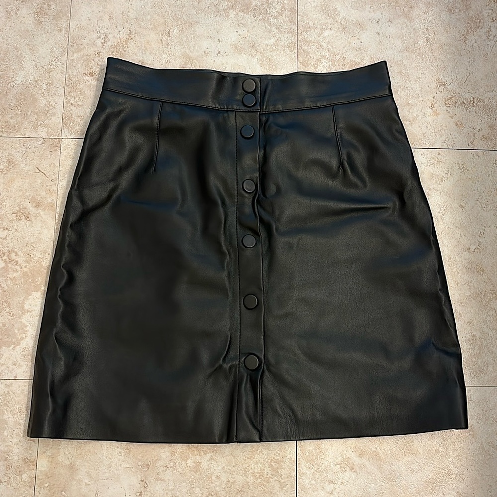 Black faux leather skirt